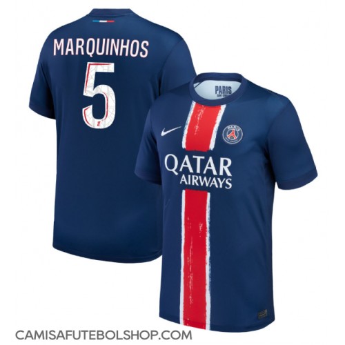 Camisa de time de futebol Paris Saint-Germain Marquinhos #5 Replicas 1º Equipamento 2024-25 Manga Curta